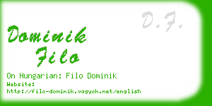 dominik filo business card